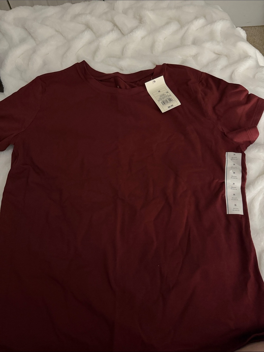 a new day Womens Short Sleeve Crewneck Tee - Burgundy